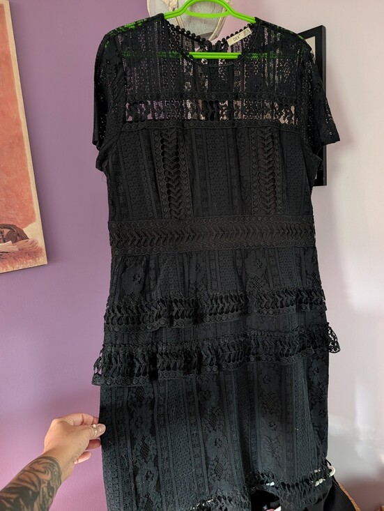 Dex Dresses & Skirts - Black Tiered Lace Dress